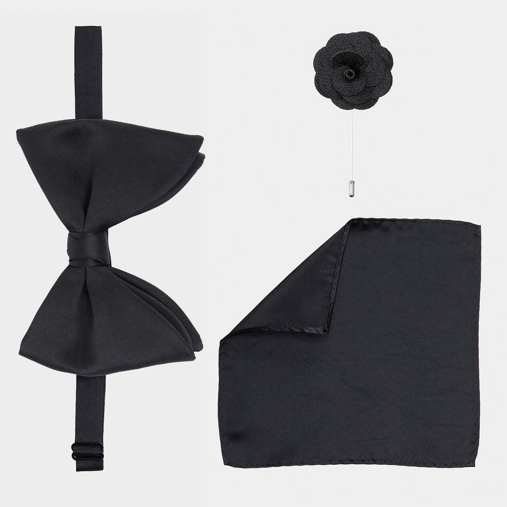 Newman Bow Tie Black Accessories Set