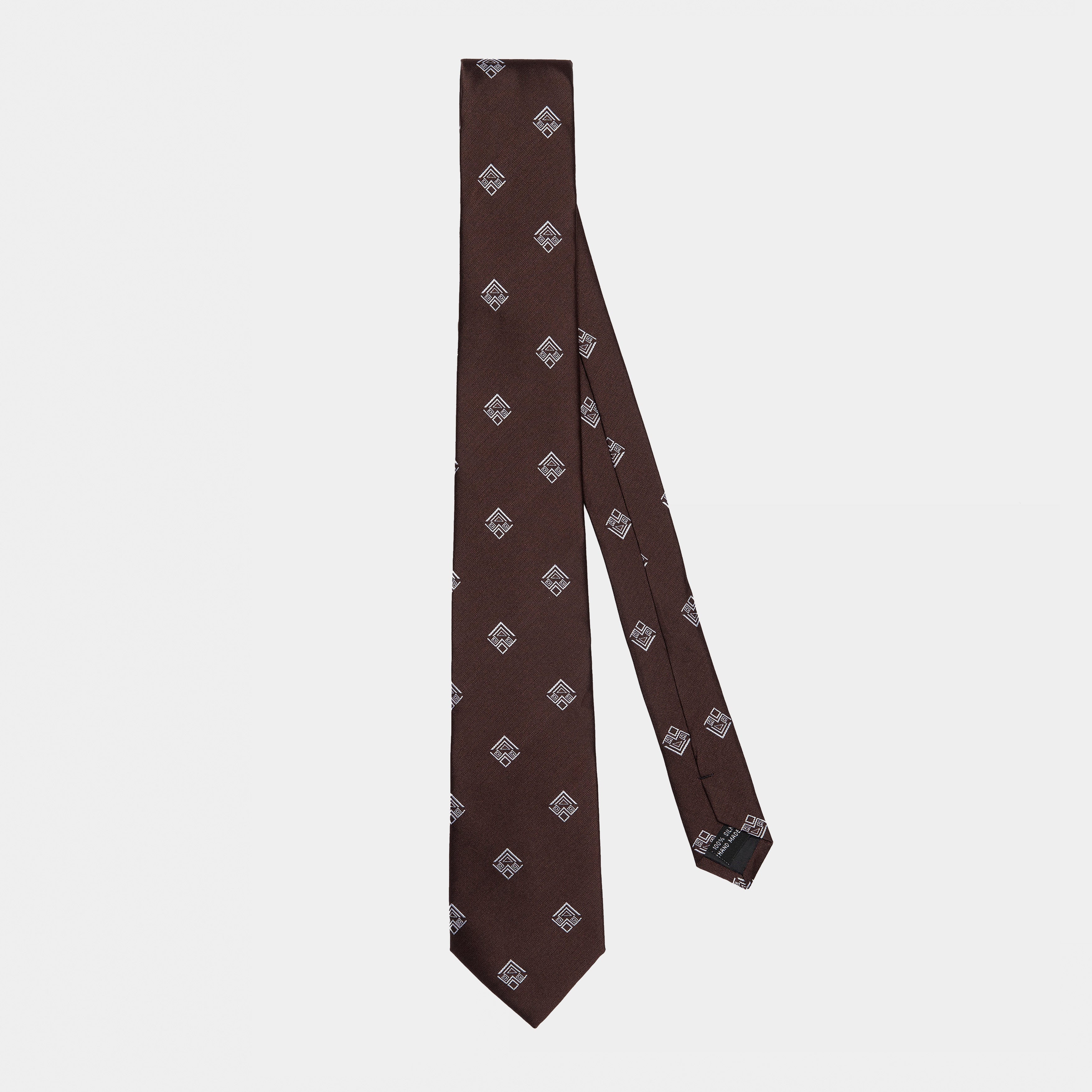 Brown Aztec Silk Accessories Set