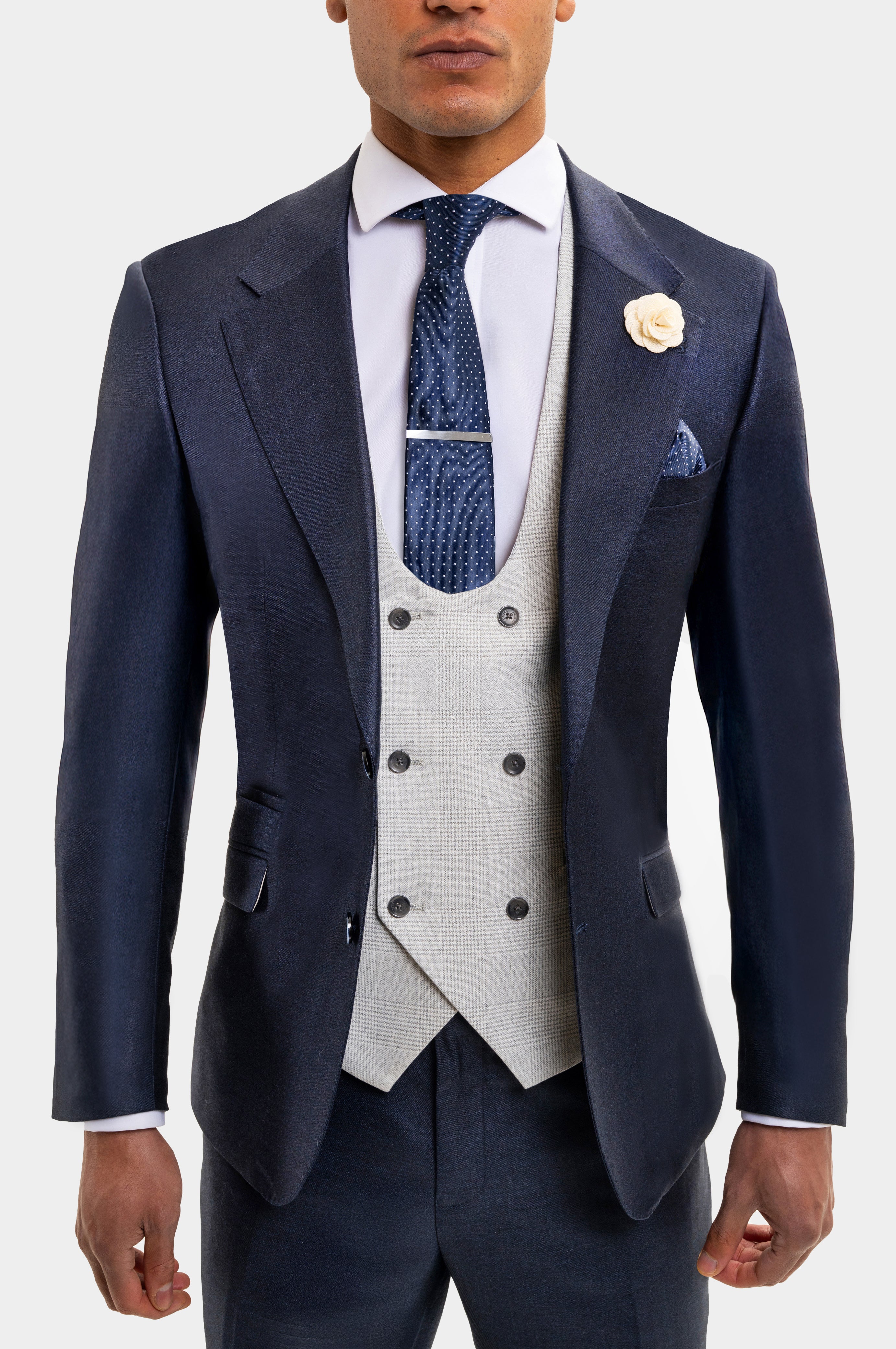 New York Navy & Santorini Waistcoat -