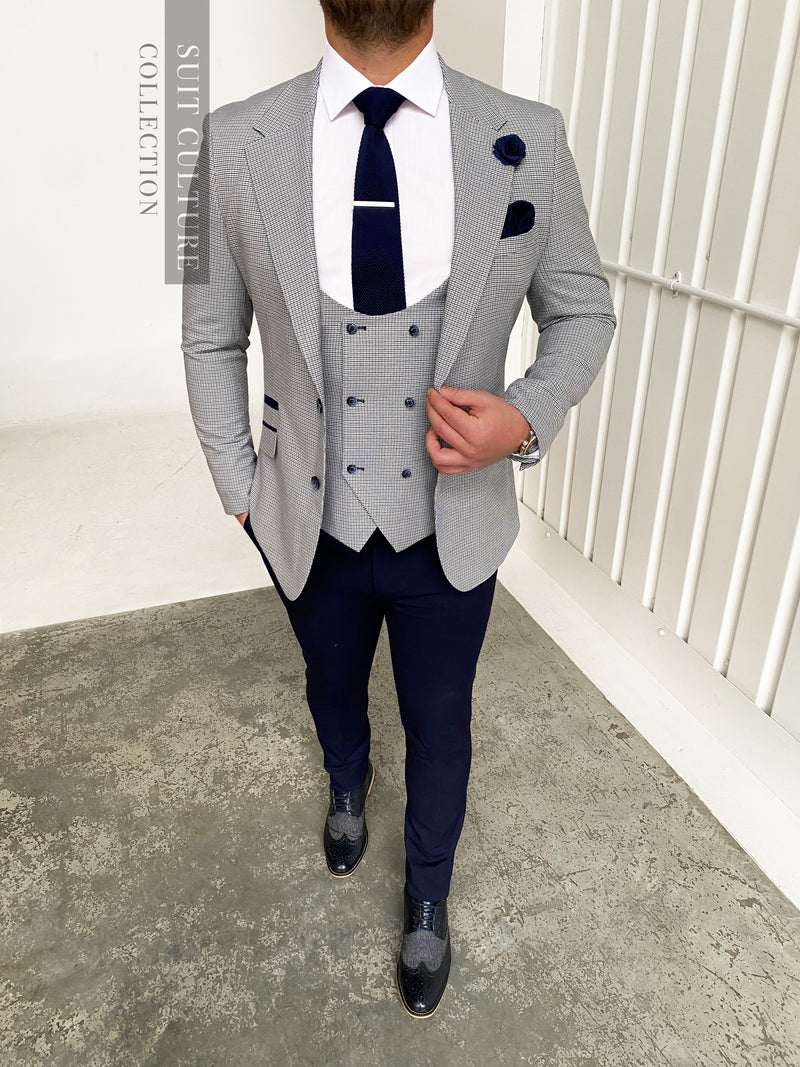 Charcoal Suit Gray Suit With Navy Blue Shirt Santorini Grey Black