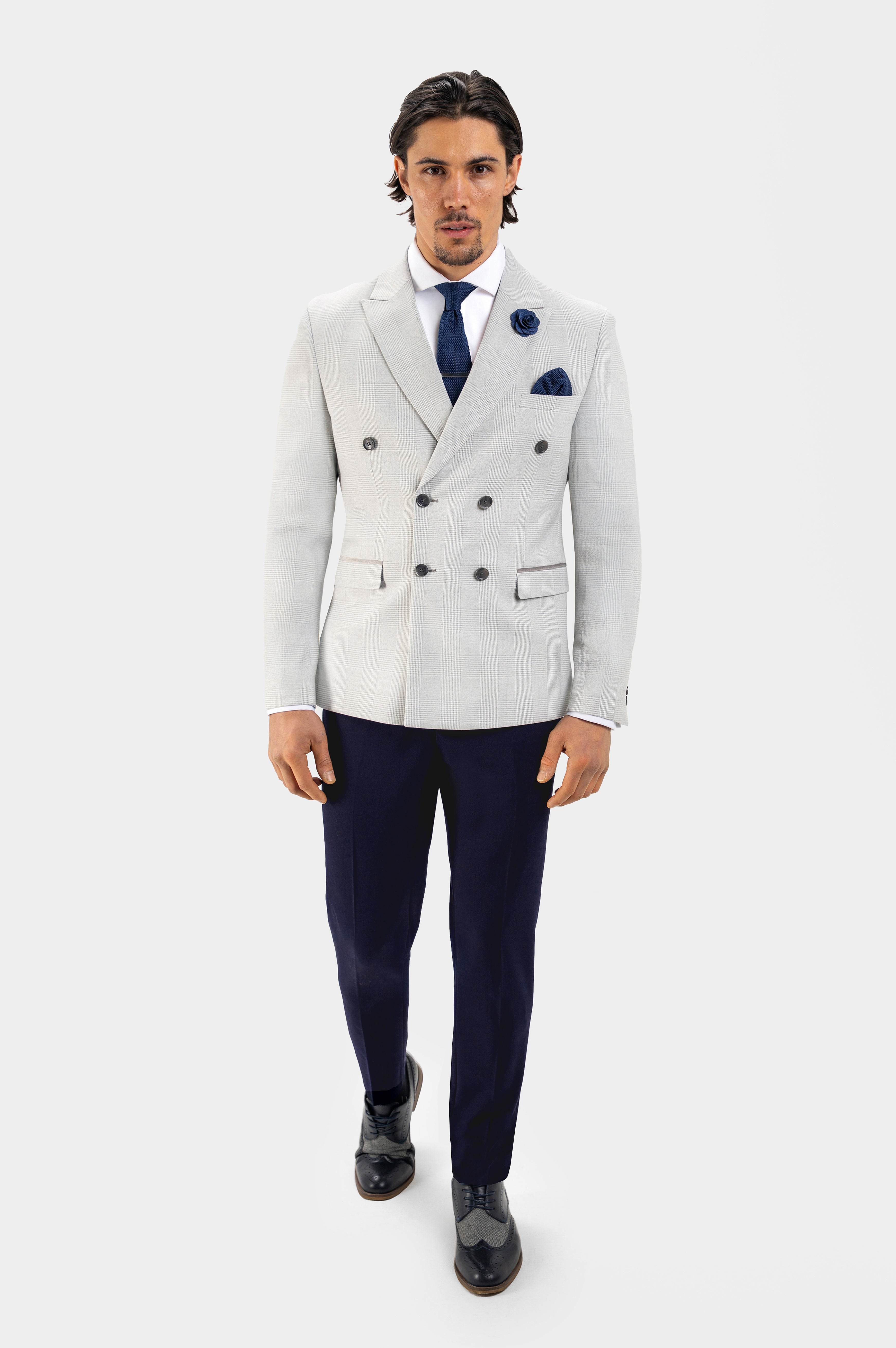 Santorini Grey DB Navy Split - 2 Piece -