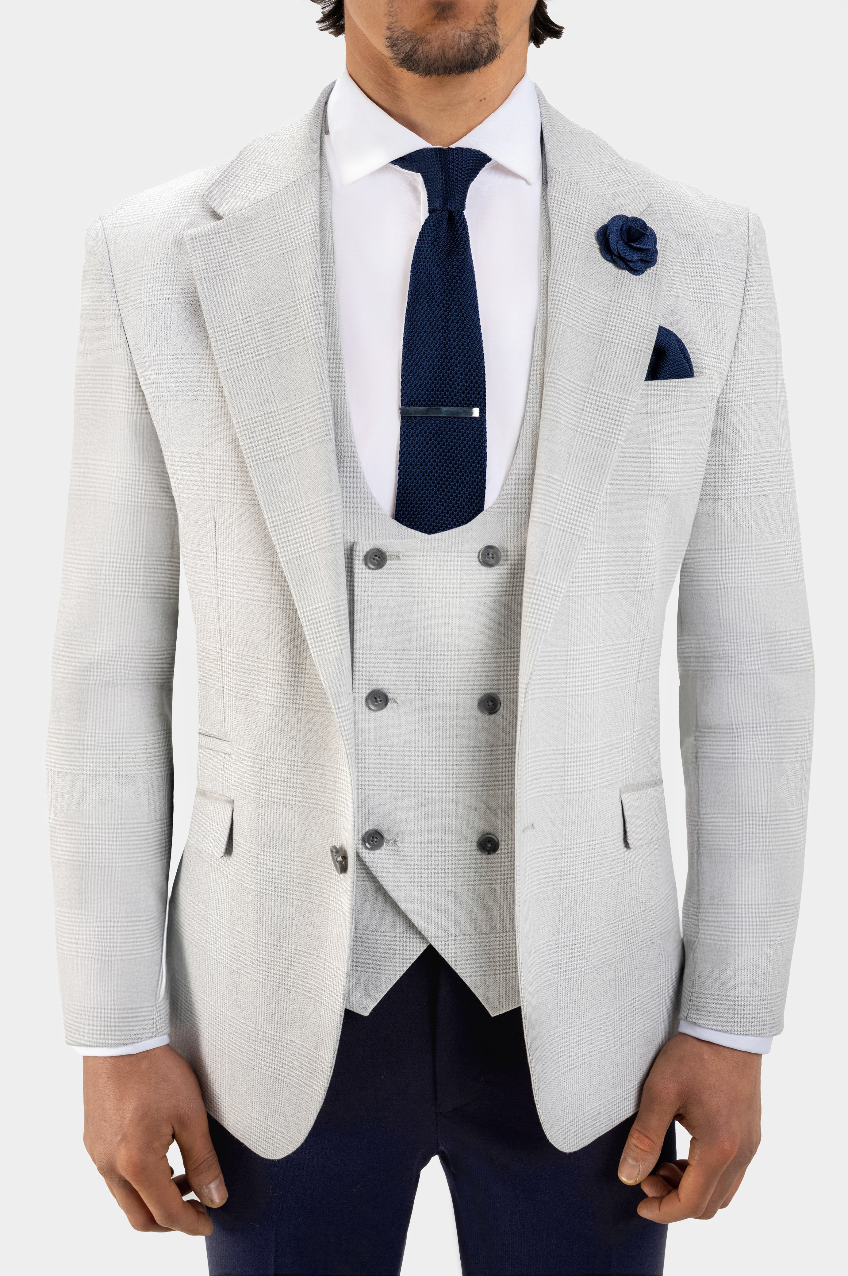 Santorini Grey Navy Split - 3 Piece -