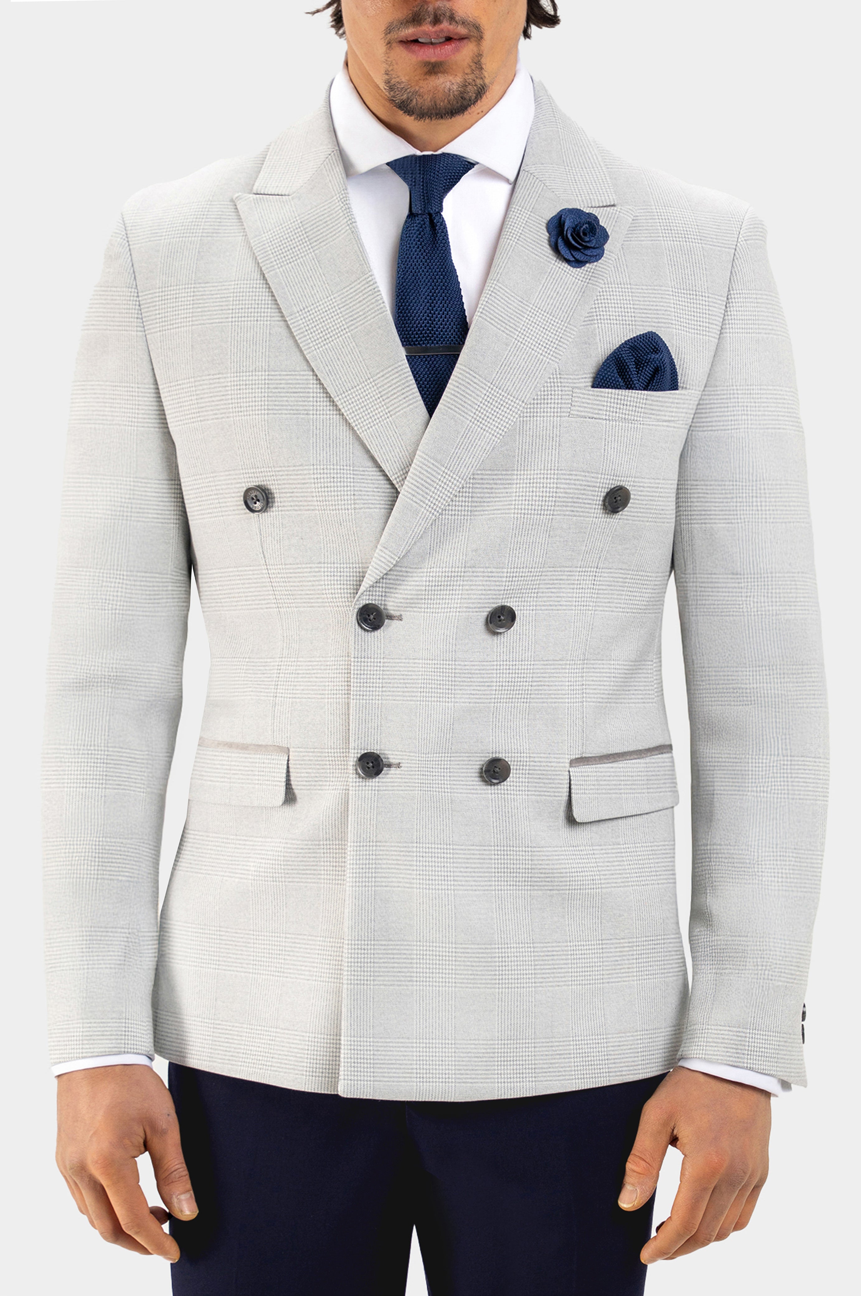 Santorini Grey DB Navy Split - 2 Piece -