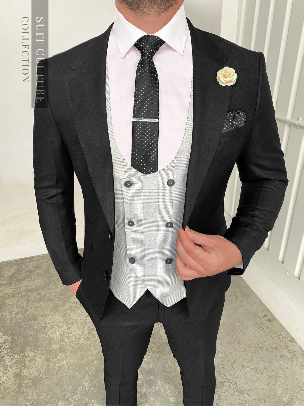 New York Black & Santorini Waistcoat -