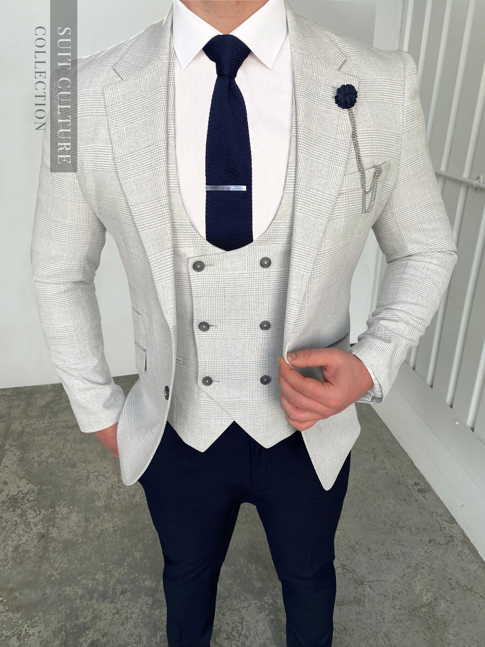 Santorini Grey Navy Split - 3 Piece -