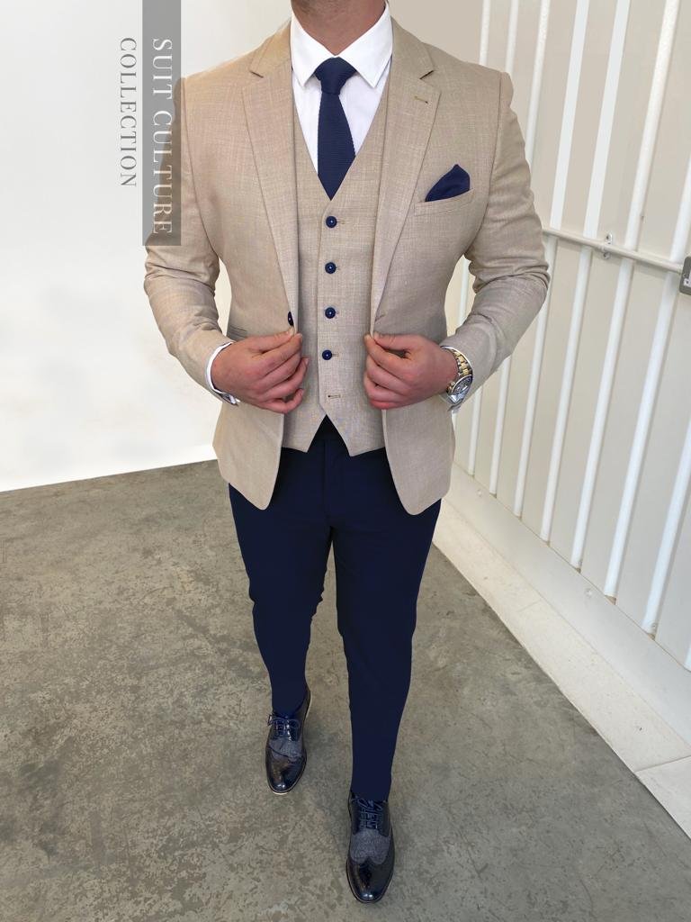 Miami Beige Navy Split - 3 Piece -