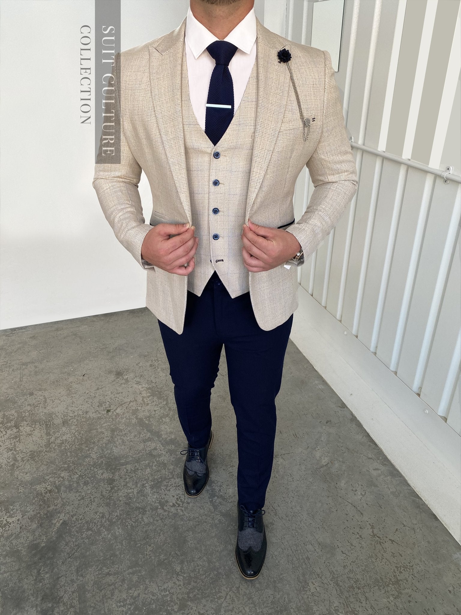 Caridi Beige Navy Split - 3 Piece -