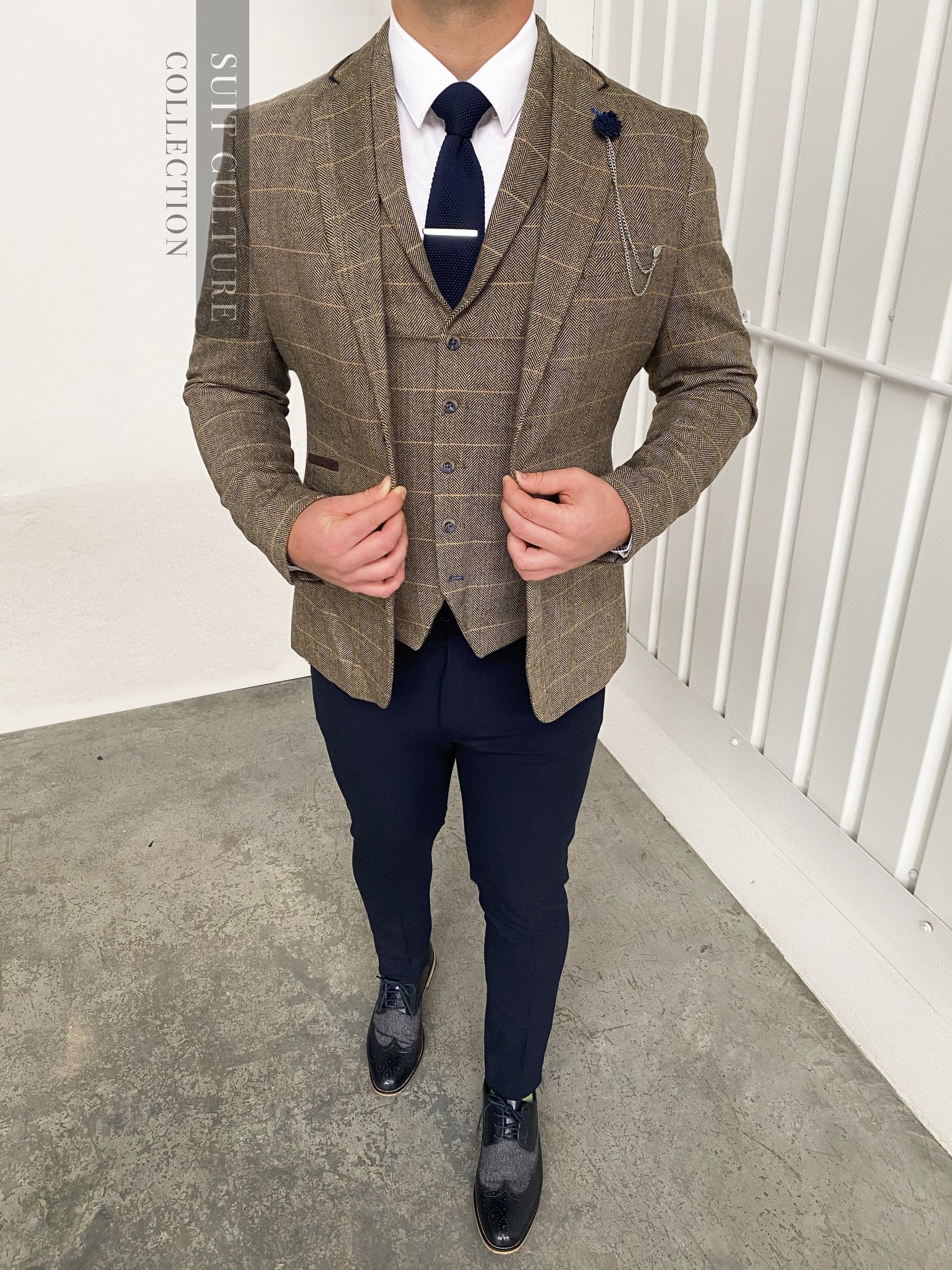 Albert Brown Navy Split - 3 Piece -