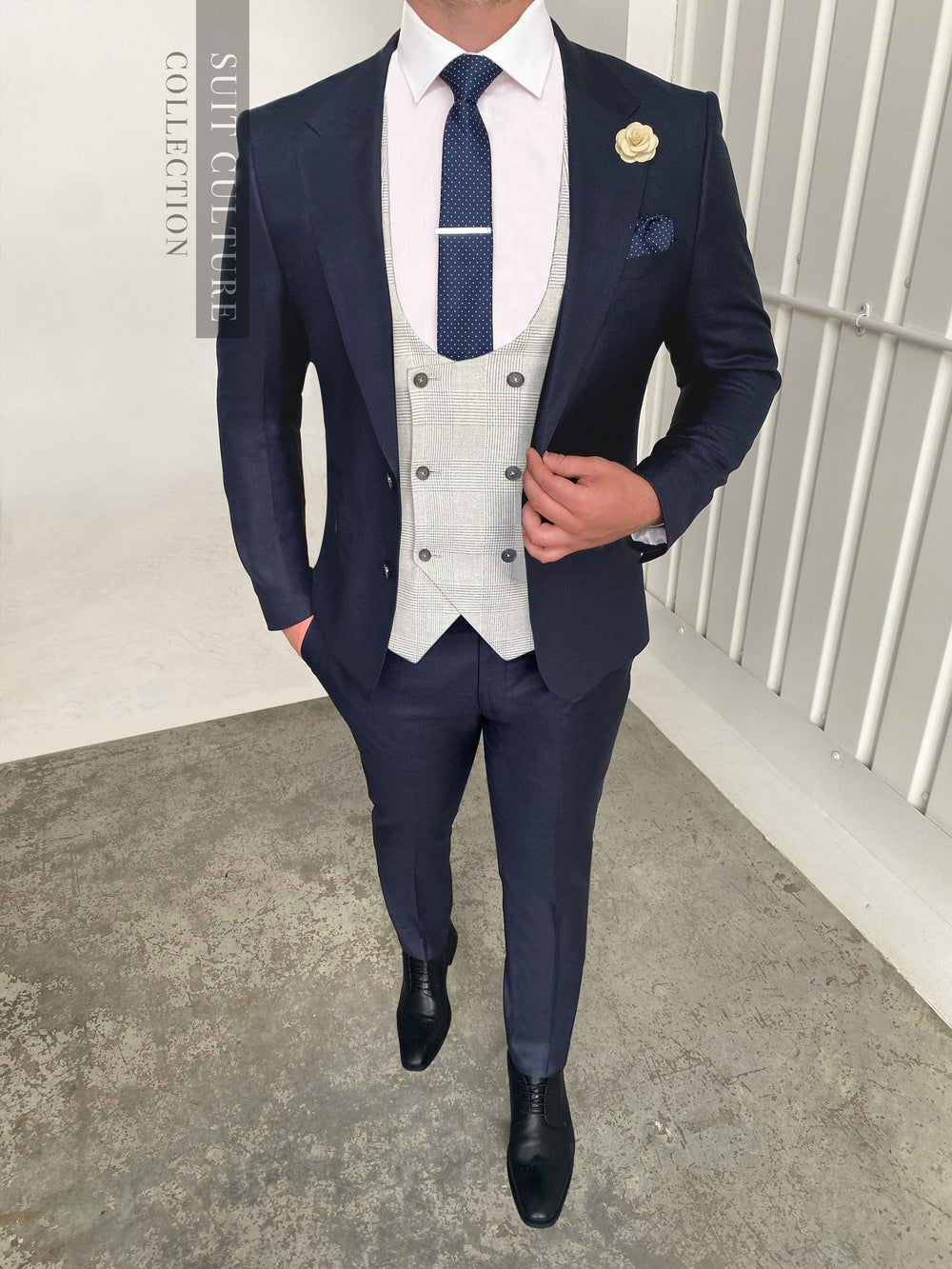 New York Navy & Santorini Waistcoat -