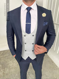 New York Navy & Santorini Waistcoat -