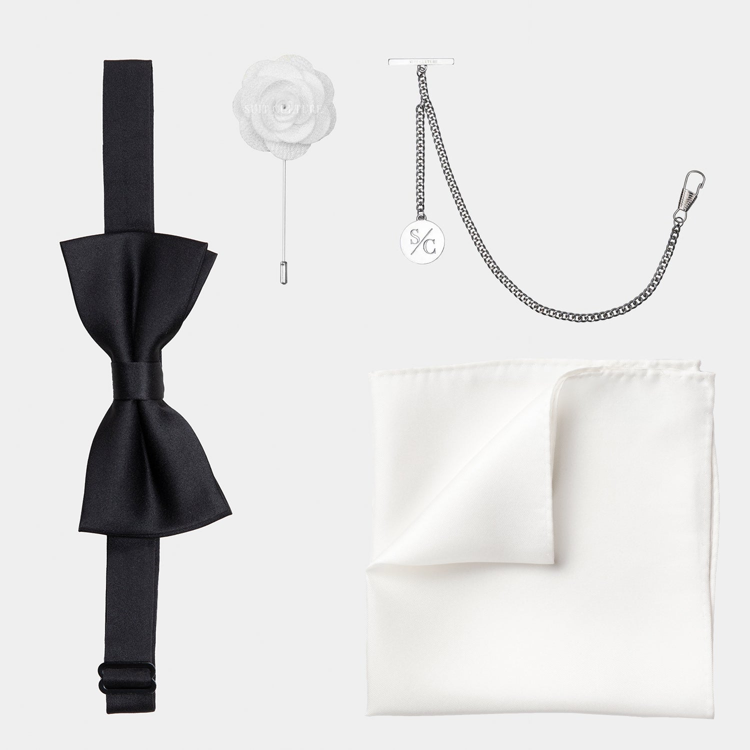 Bow Tie White Accessories Set