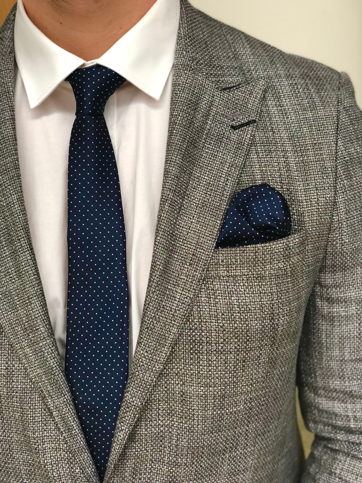 Navy Spot Silk