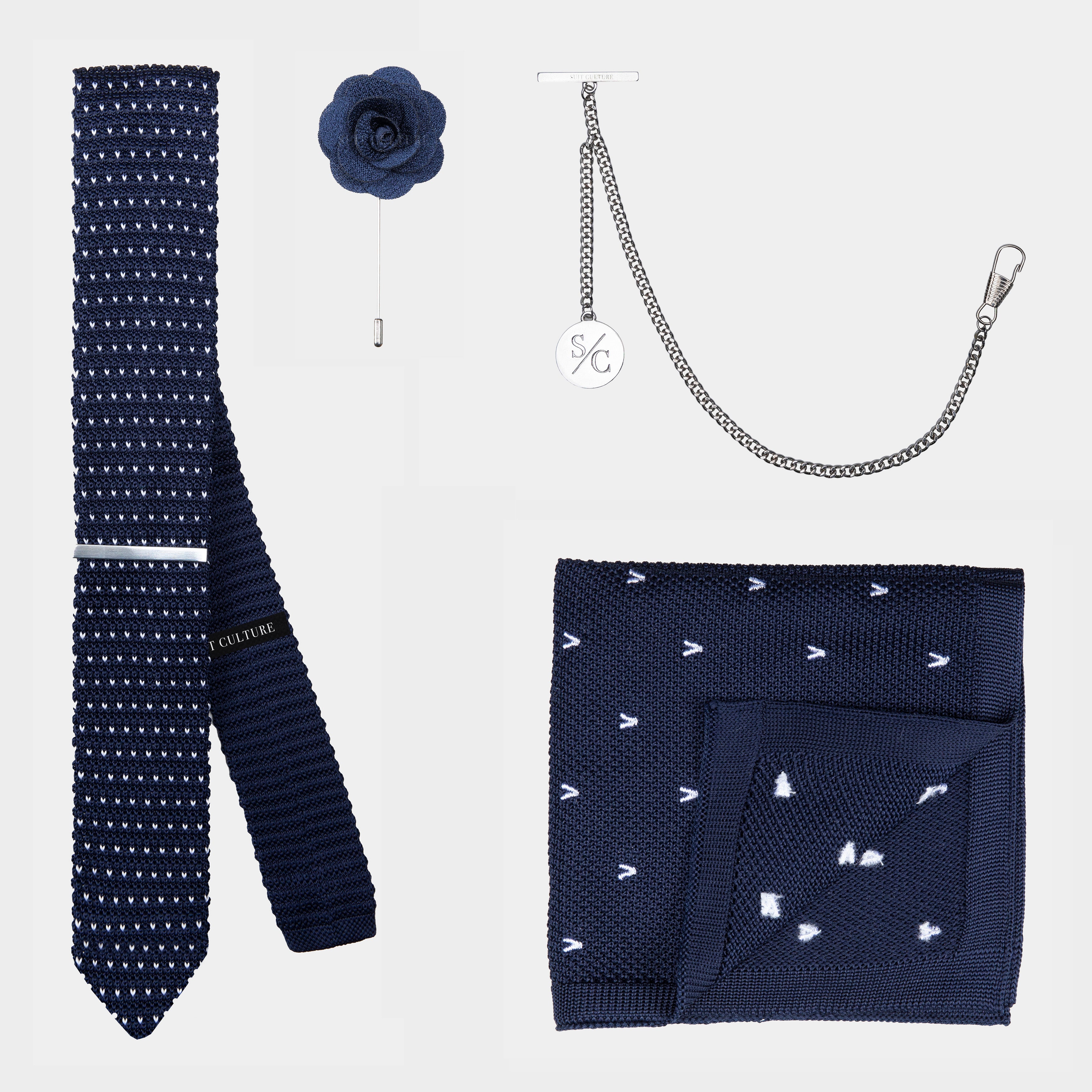 Navy Heart Accessories Set