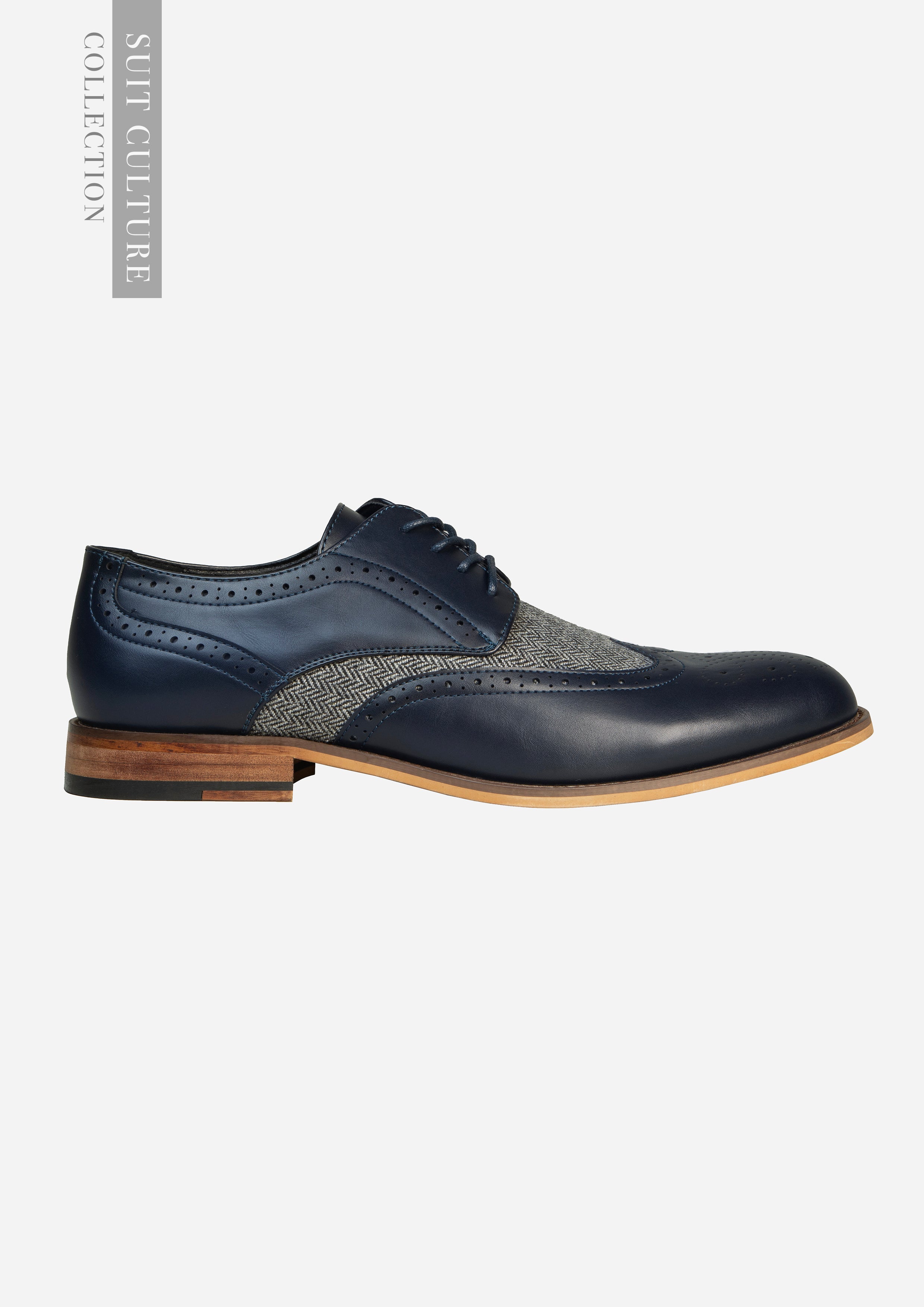 Navy Tweed Brogue