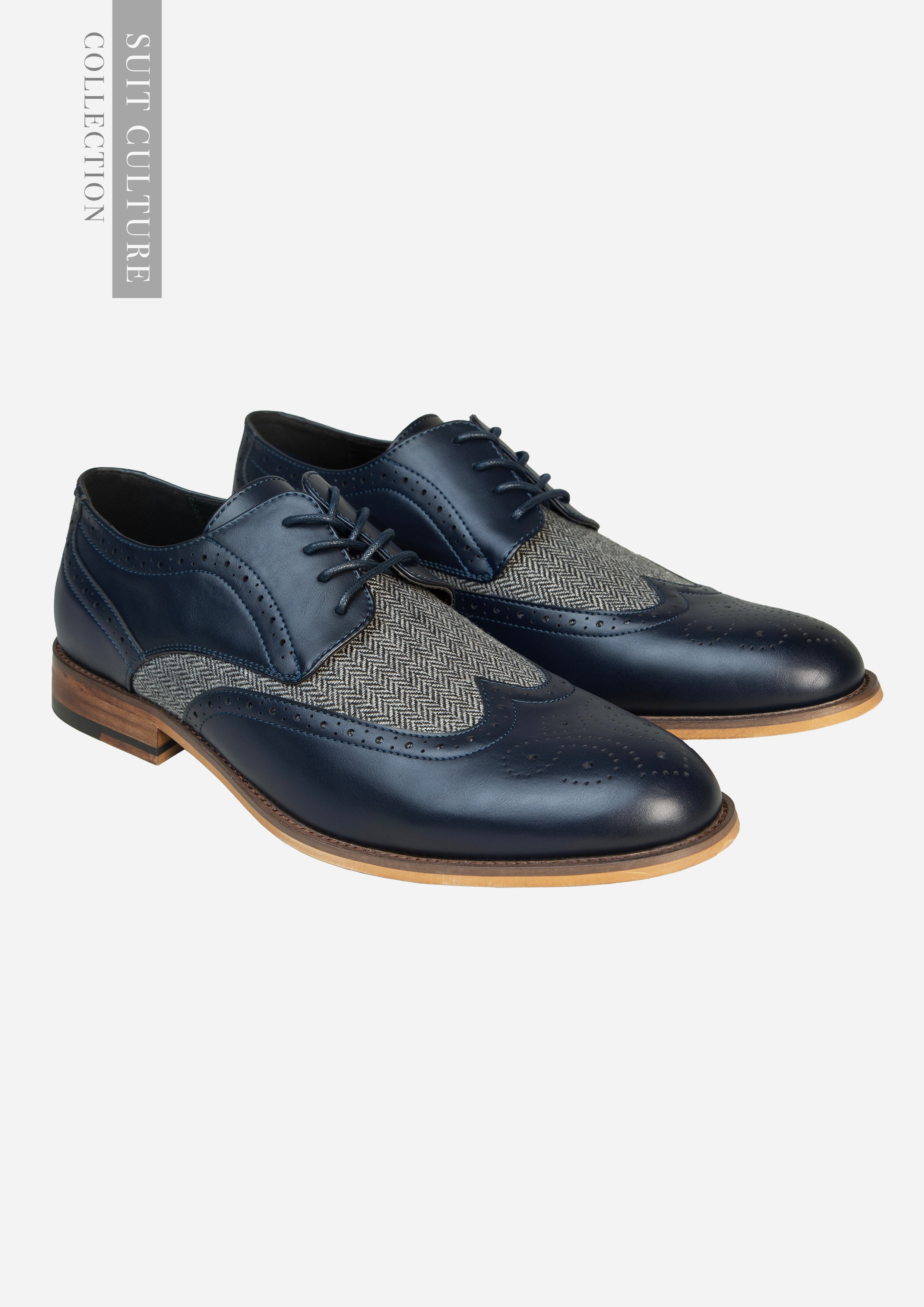 Navy Tweed Brogue