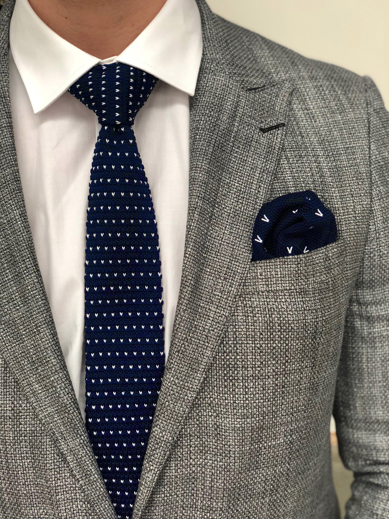 Navy Heart Knitted