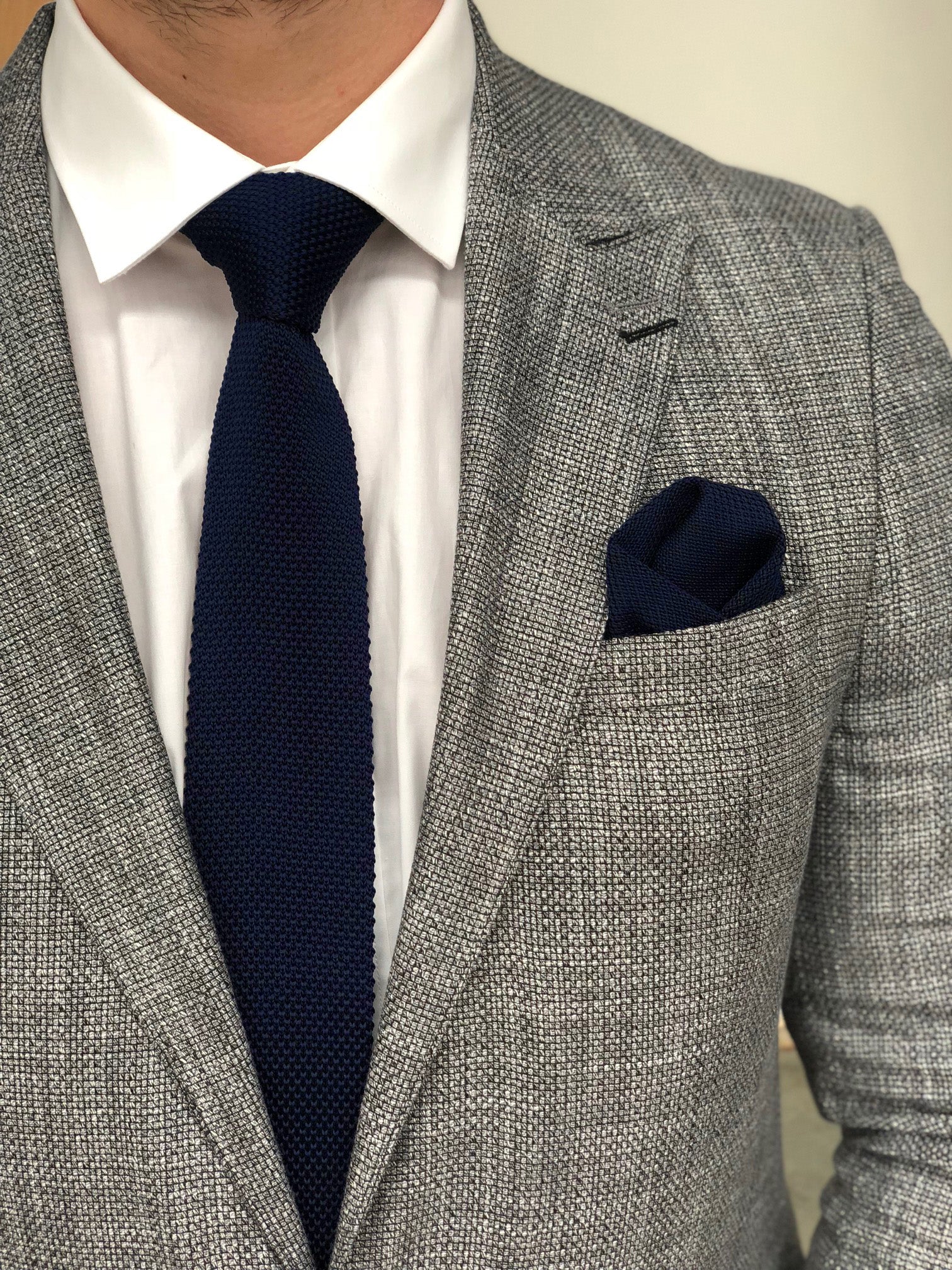 Navy Knitted