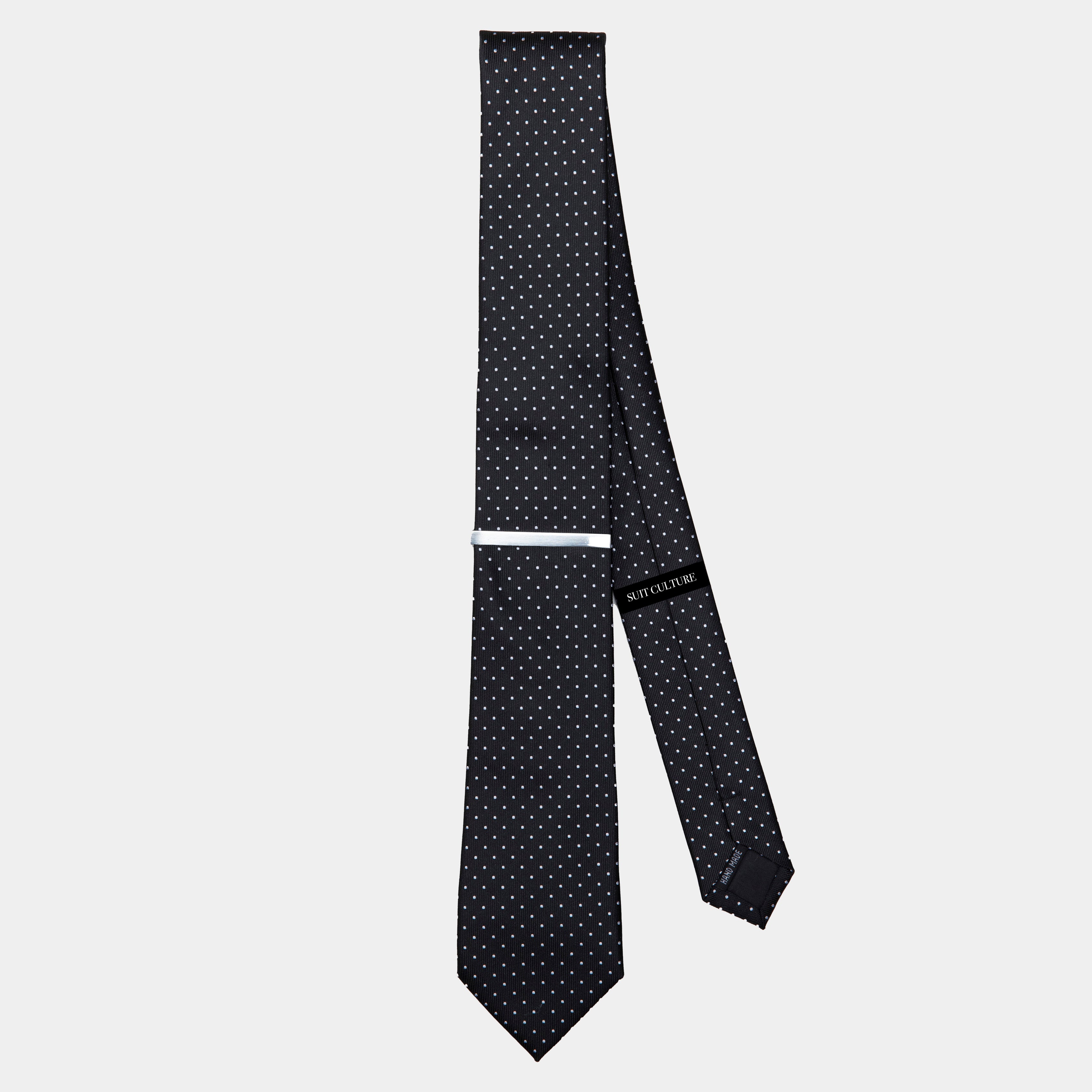Black Dot Silk Accessories Set