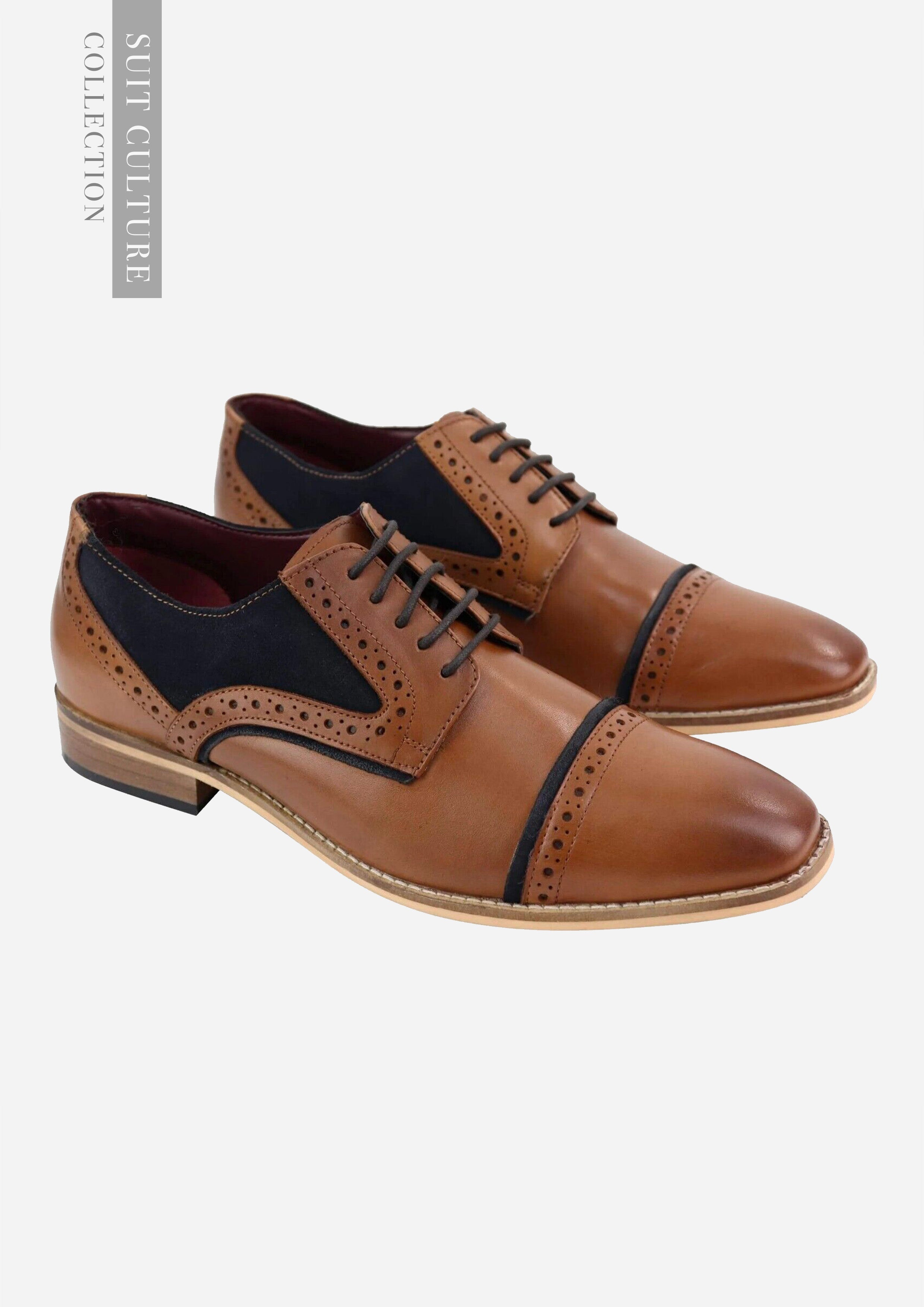 Navy Tan Leather Shoes