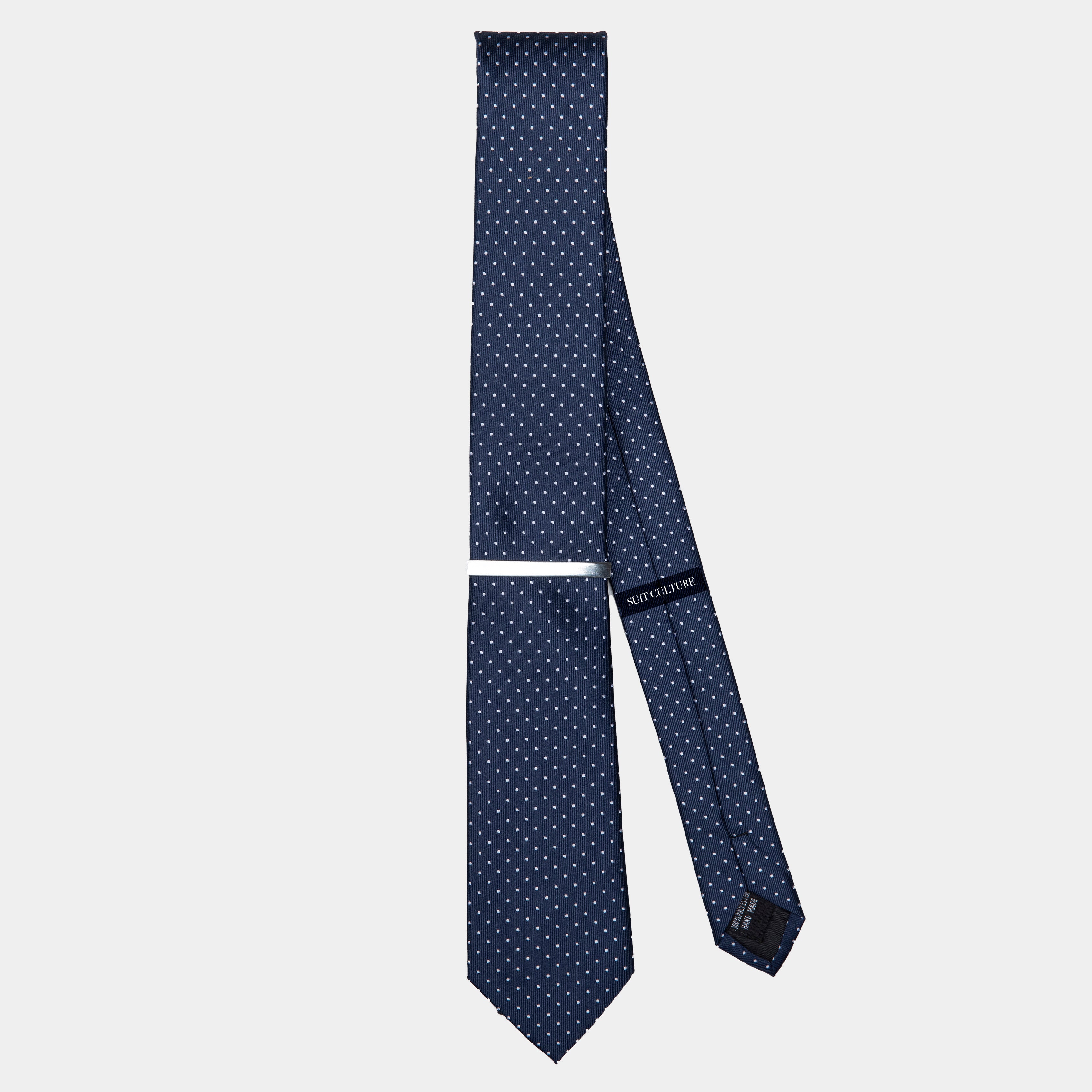 Navy Dot Silk Accessories Set