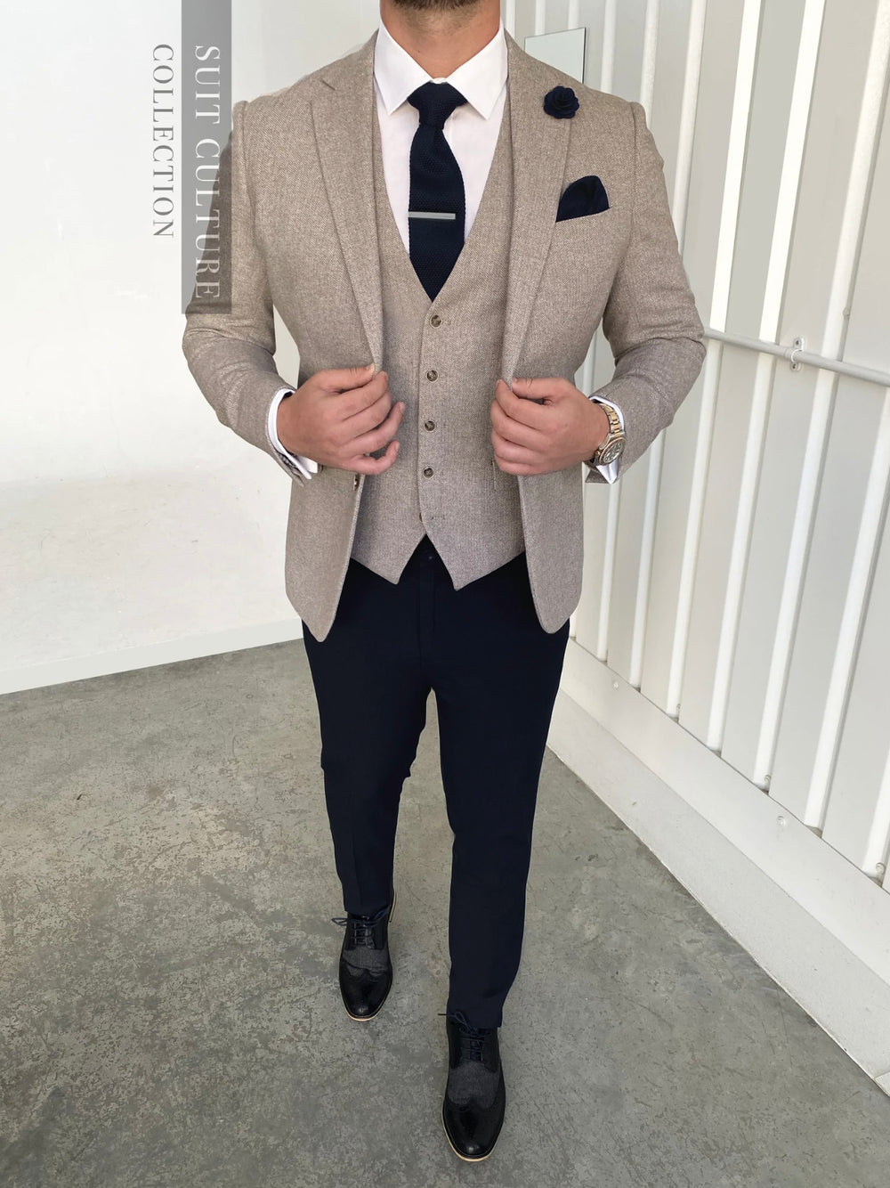 Black Suit Different Colour Waistcoat To Jacket Signature Jacket